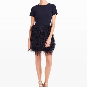Club Monaco Navy Ostrich Feather Dress